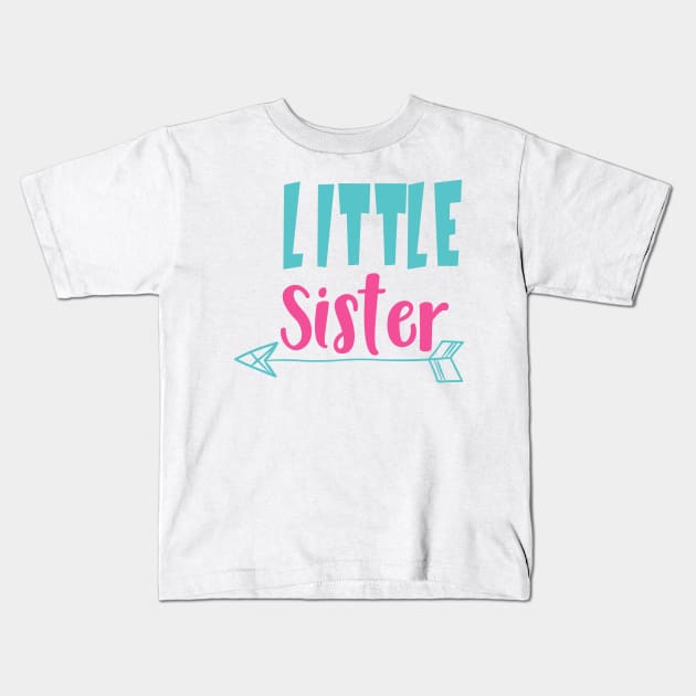 Little Sister, Younger Sister, Arrow, Sibling Kids T-Shirt by Jelena Dunčević